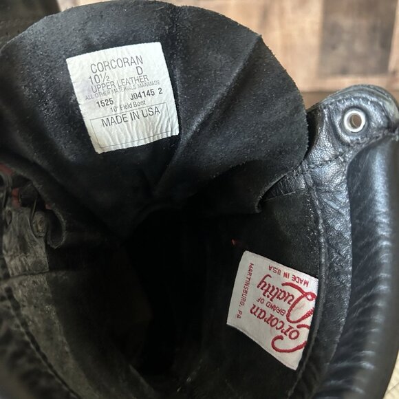 Corcoran 1525 Black Lace Up Field Jump Boots Mens 10.5 D - Picture 6 of 12